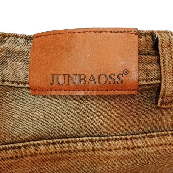 Junbaoss Jeans Mens Size 34 Actual 32 x 30 Skinny Fit Distressed Stretch Denim - Picture 7 of 10